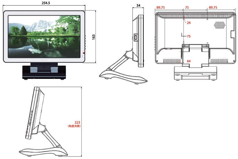 エーディテクノ HDCP対応10.1型業務用液晶ディスプレイ LCD1012